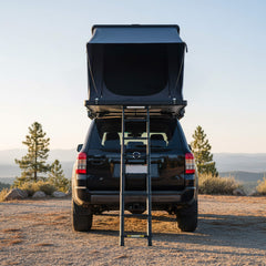 Ridge Heavy-Duty Aluminum Hard-Shell Rooftop Tent with Ladder, LED Lighting, and Memory Foam Mattress