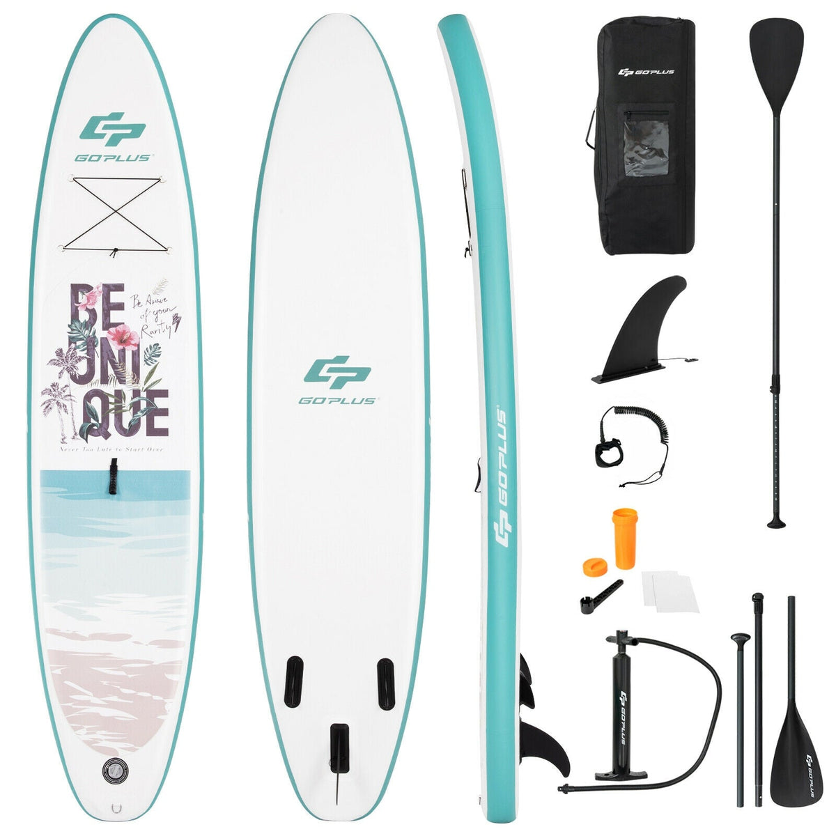 10.5-11 Foot Inflatable Stand Up Paddle Board with Aluminum Paddle & Pump