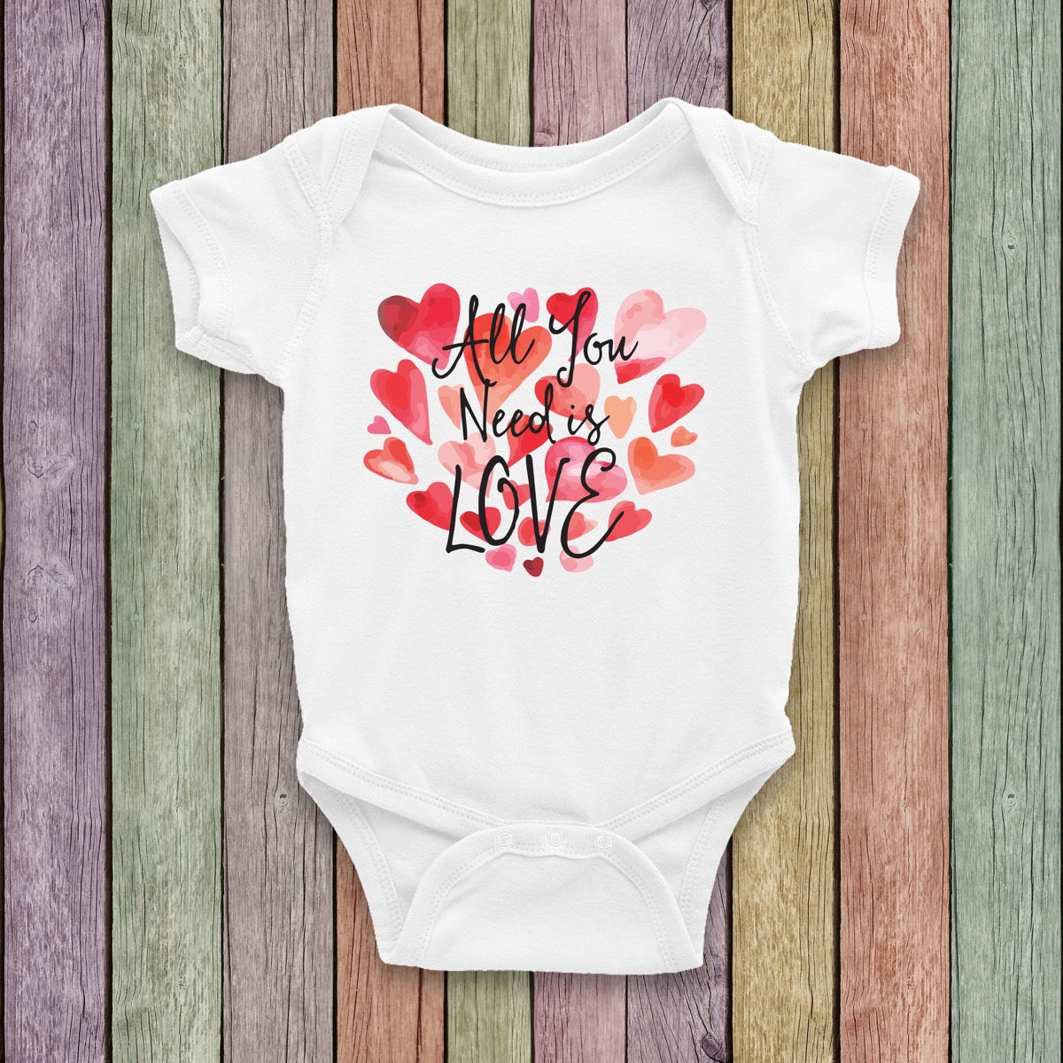 Girl's/Women's 'All You Need Is Love' Onesie or T-Shirt