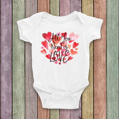 Girl's/Women's 'All You Need Is Love' Onesie or T-Shirt