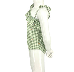 Gril's One-Piece Swimsuit - Mint Gingham/Daisy