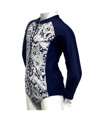 Girl's Long Sleeve One-Piece Rash Guard - Paisley