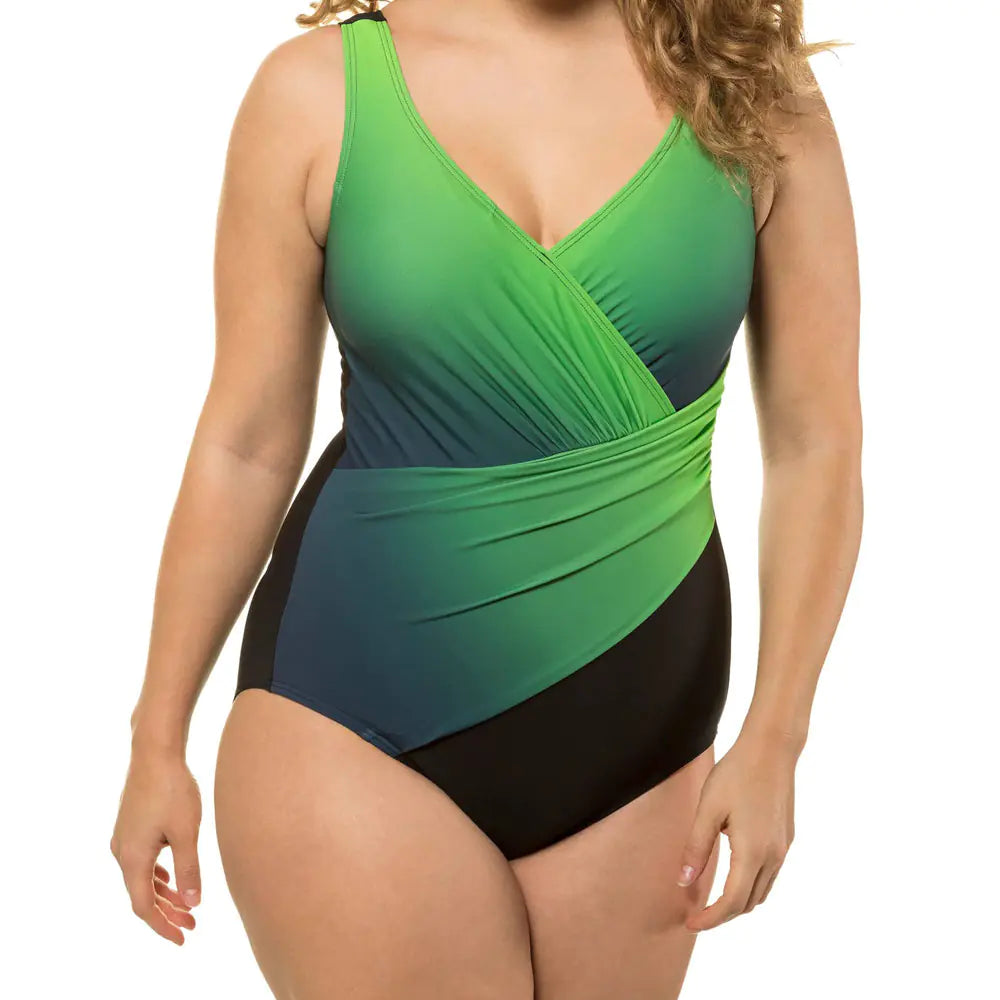 Women's Plus Size Gradient One-Piece Swimsuit