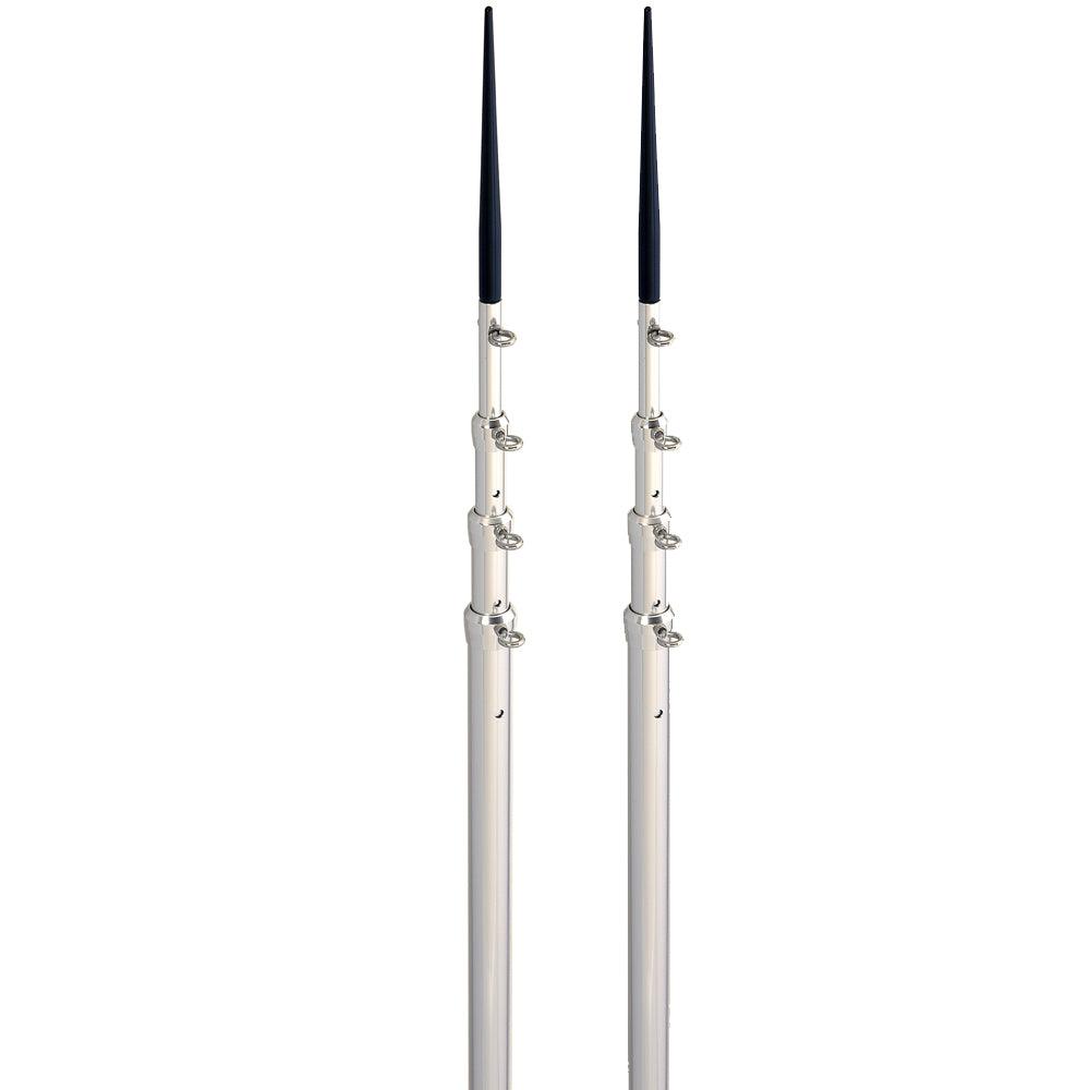 Lee's 16.5' Bright Silver Black Spike Telescopic Poles for Sidewinder