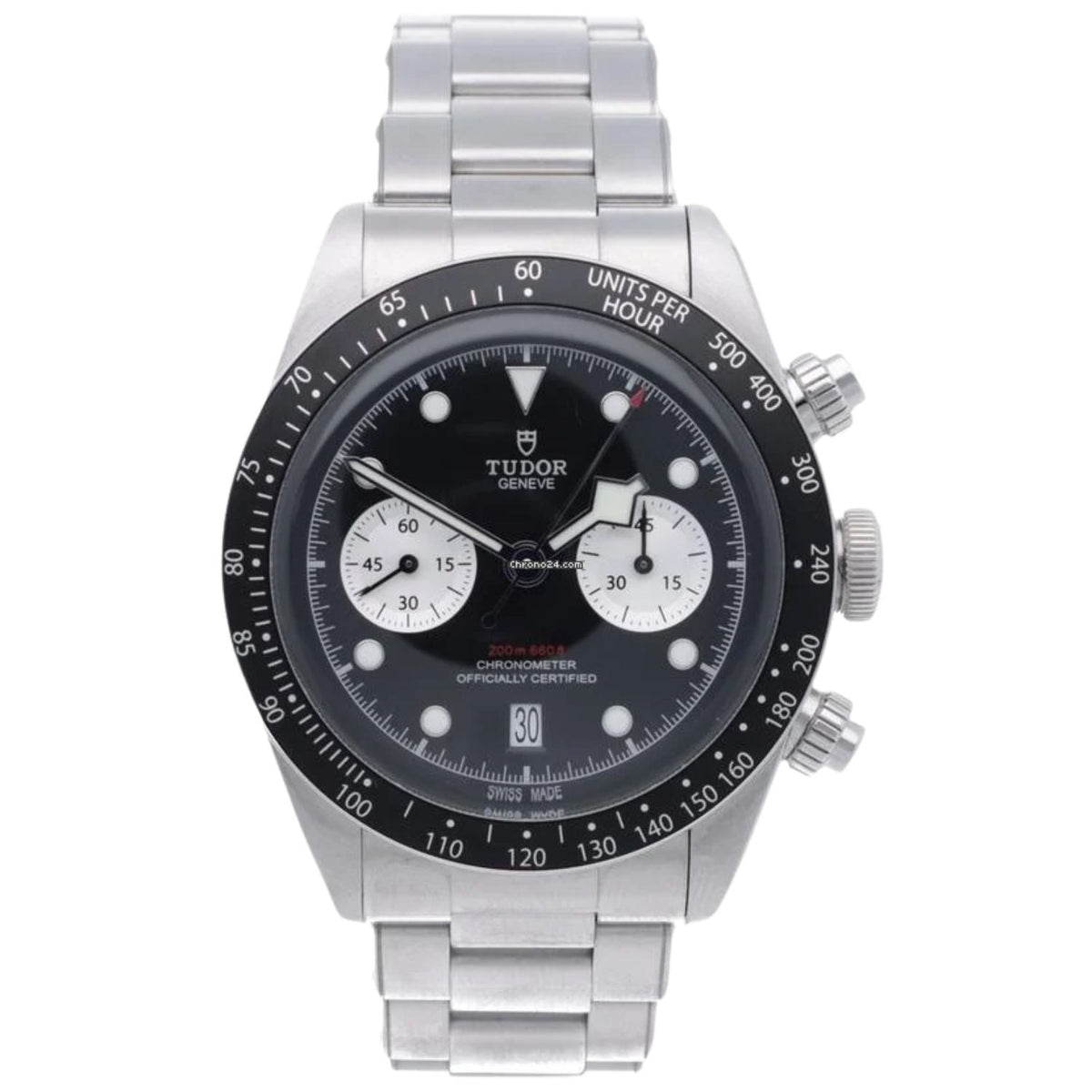 Tudor Men's Black Bay - Black Dial/Bezel, Silver Bracelet - 200m