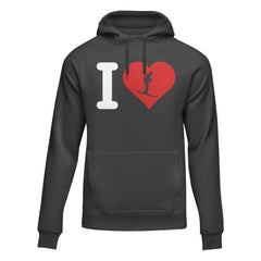Unisex Adult's 'I Love Skiing' Fleece Hoodie