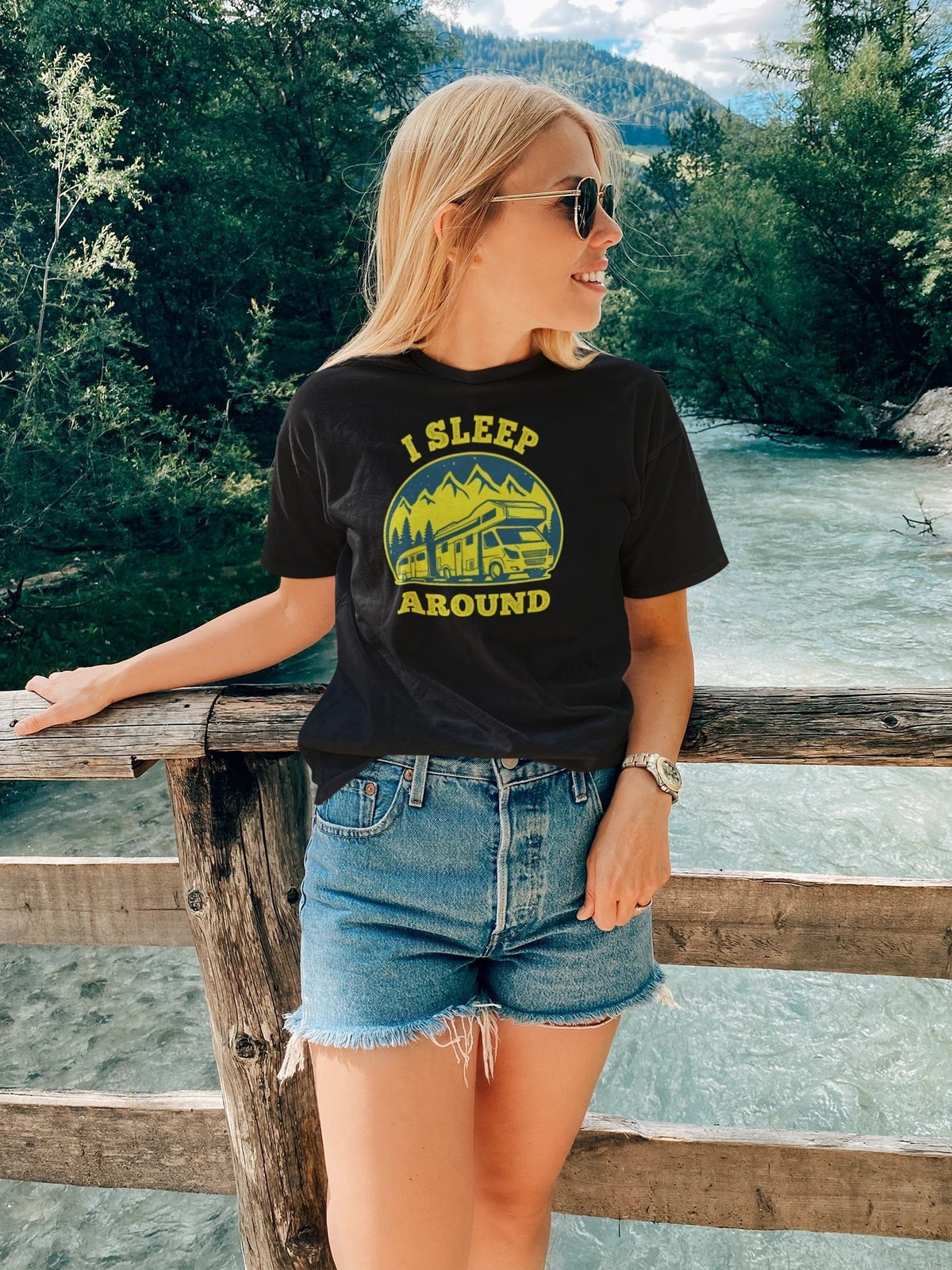 Outdoorzees Women's 'I Sleep Around' T-Shirt