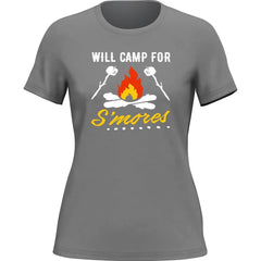 Outdoorzees Women's 'Will Camp For Smores' T-Shirt / Fitted T-Shirt