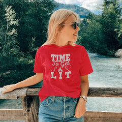 Outdoorzees Women's 'Time to Get Lit' Slim Fit T-Shirt