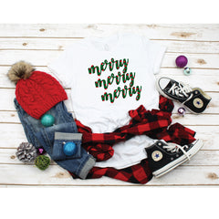 CHRISTMAS Unisex Kid's/Adult's 'Merry Merry Merry' T-Shirt