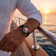 Dapper Watches Men's Minimalist Quartz Watch - The Dark Night Rose Gold Edition - 30m