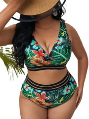 Women's Plus Size High Waist Bikini Swimsuit