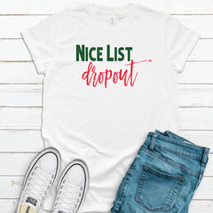 CHRISTMAS Unisex Kid's/Adult's 'Nice List Drop Out' T-Shirt