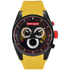 Motorsport Men's Apex - Black Dial, Yellow Strap - 100m