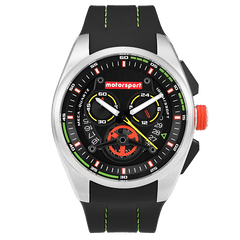 Motorsport Men's Burnout - Black Dial, Black/Green Strap 100m