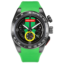 Motorsport Men's FlatOut - Black Dial, Green Strap - 100m