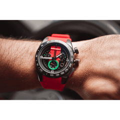 Motorsport Men's FlatOut - Black Dial, Red Strap - 100m