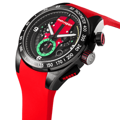 Motorsport Men's FlatOut - Black Dial, Red Strap - 100m