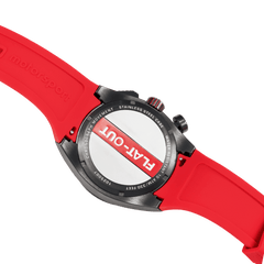 Motorsport Men's FlatOut - Black Dial, Red Strap - 100m