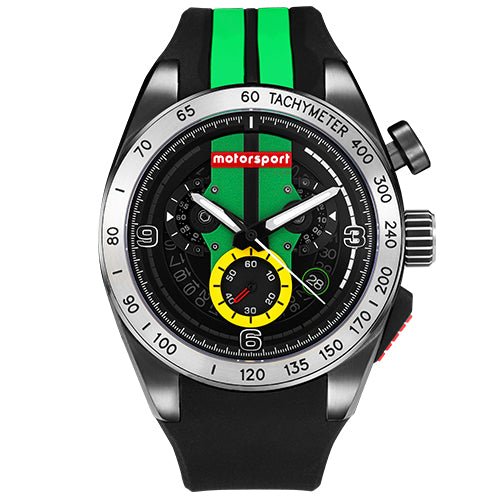 Motorsport Men's Rally - Black/Green Dial/Strap - 100m