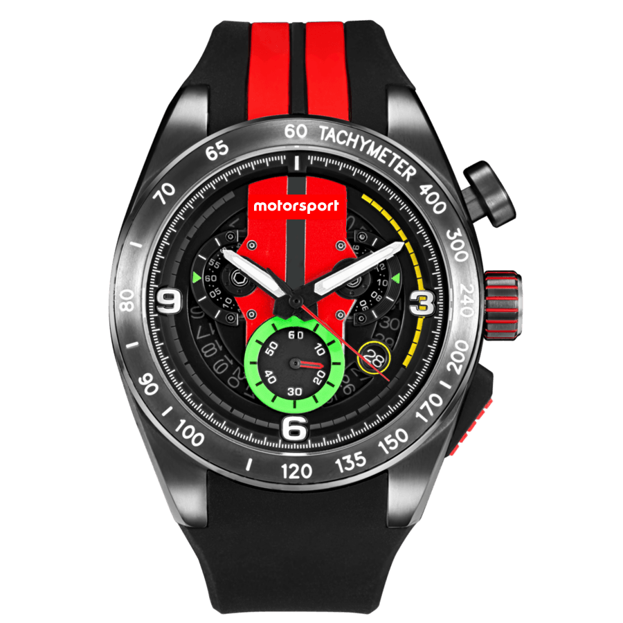 Motorsport Men's Rally - Black/Red Dial/Strap - 100m