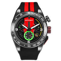 Motorsport Men's Rally - Black/Red Dial/Strap - 100m