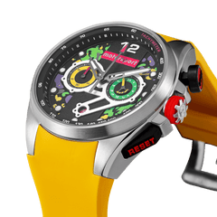 Motorsport Men's Rebel - Black Dial, Yellow Strap - 100m