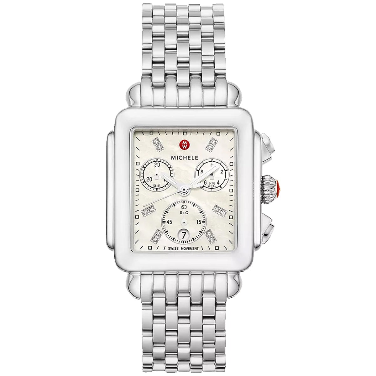 Michele Women's Deco Diamond - White Dial - 50m