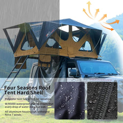 Naturnest Andromeda Khaki Soft-Shell Rooftop Tent with Large Panoramic Skylight & YKK Doors
