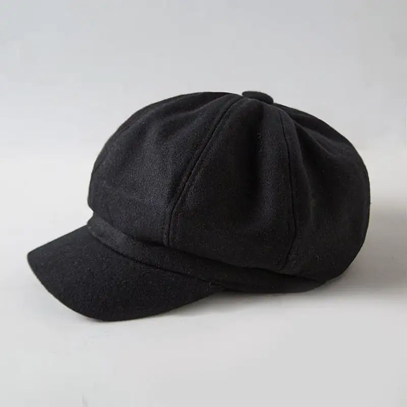Women's Octagonal Woolen Beret Hat