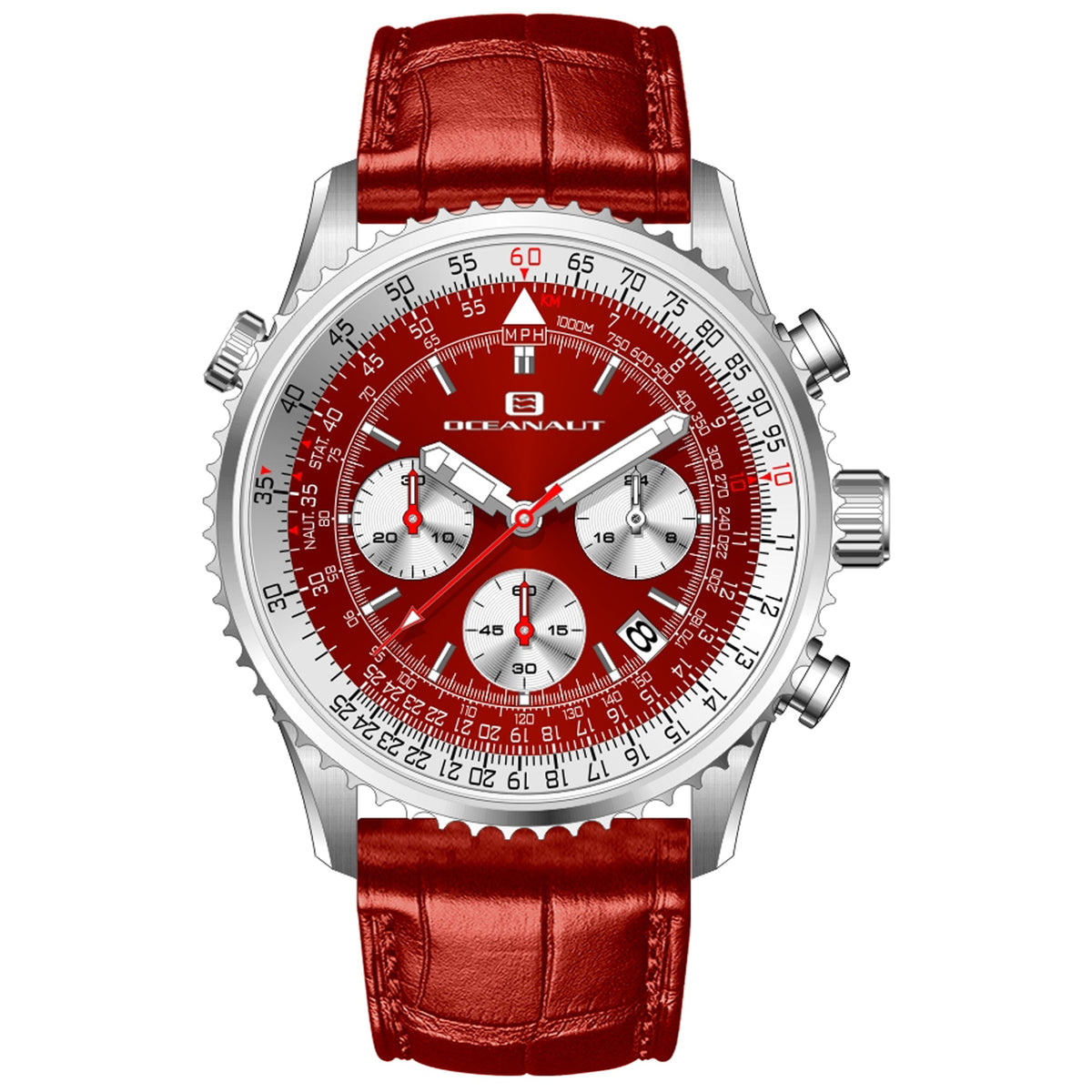 Oceanaut Men's Flight - Red Dial/Strap - 100m
