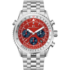 Oceanaut Men's Flight - Red Dial, Silver Bracelet - 100m