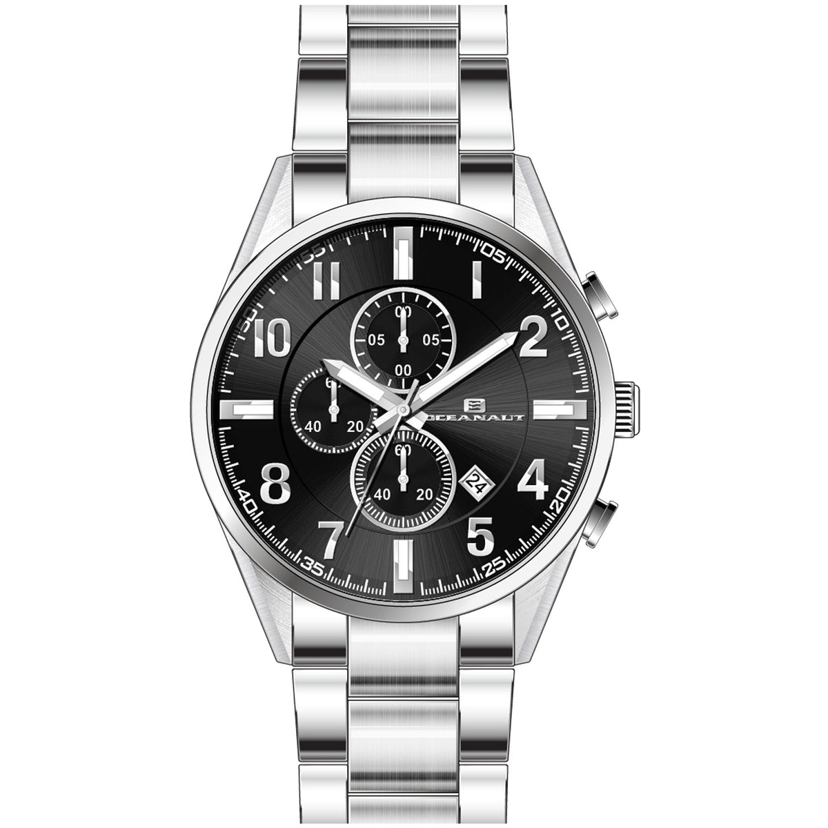 Oceanaut Men's Escapade - Black Dial, Silver Bracelet - 100m
