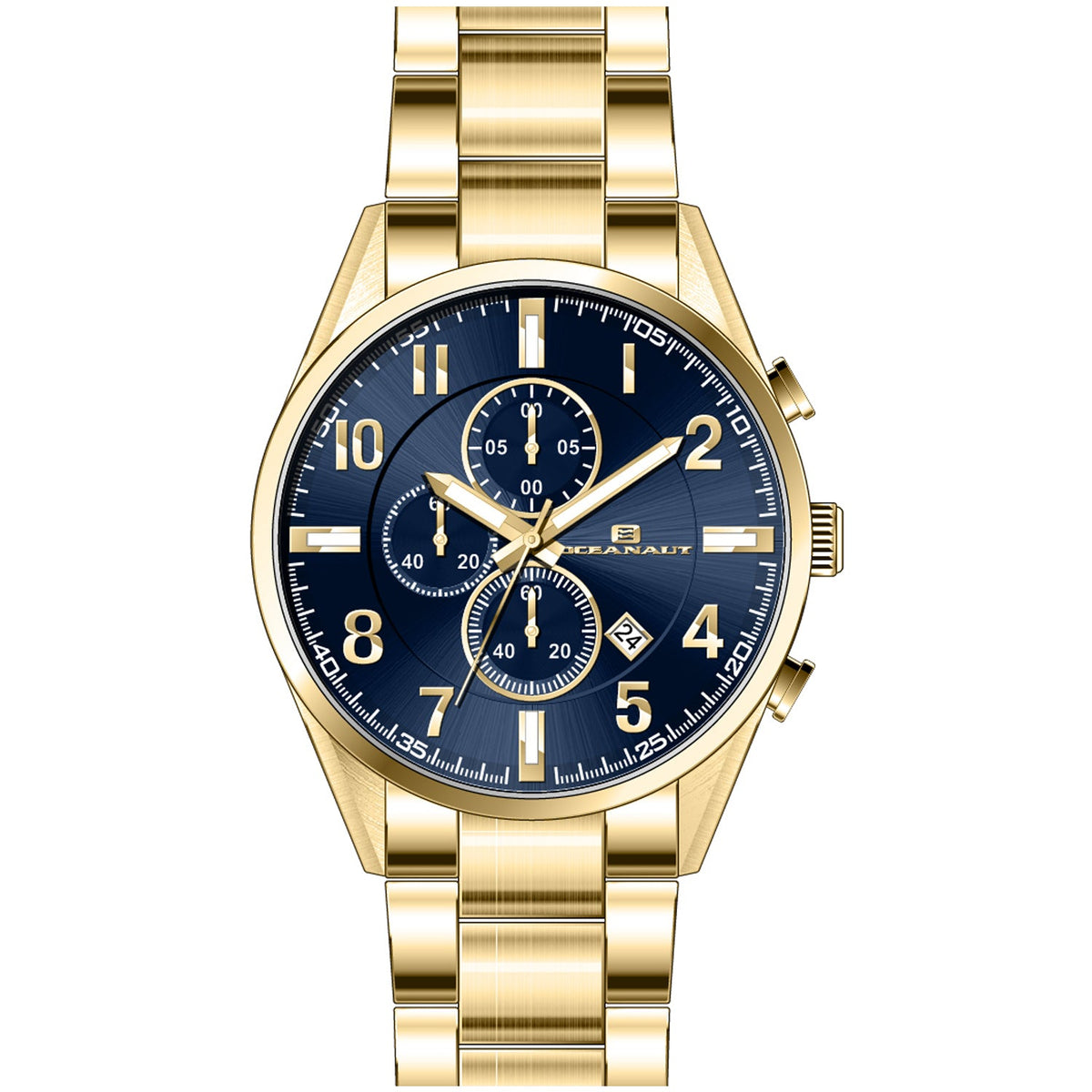 Oceanaut Men's Escapade - Blue Dial, Gold Bracelet - 100m