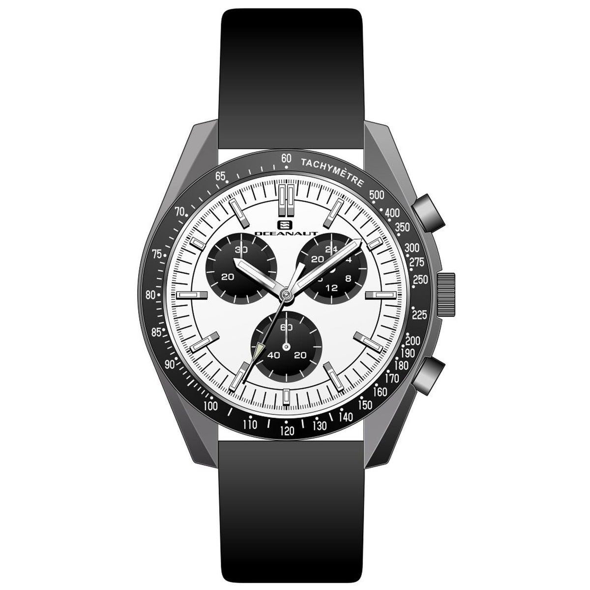 Oceanaut Men's Orbit - White Dial, Black Strap - 50m