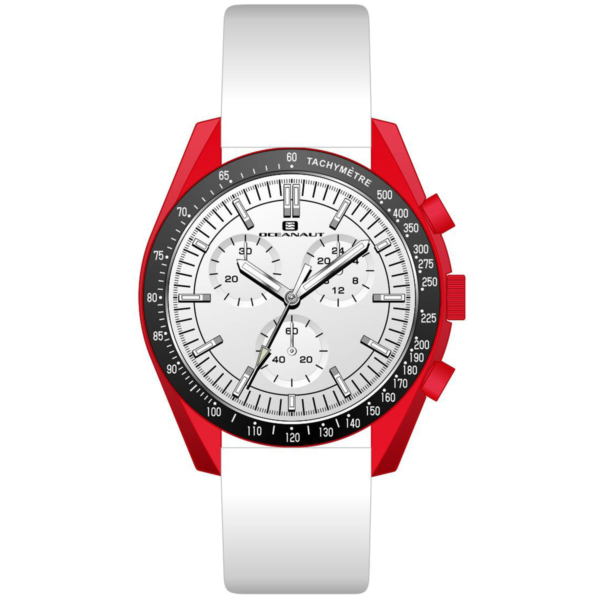 Oceanaut Men's Orbit - White Dial/Strap, Black Bezel - 50m