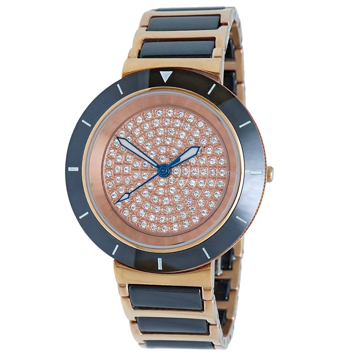 Oniss Women's Toulon - Rose Gold Dial, Rose Gold/Black Bracelet - 50m