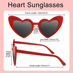 Women's Red Heart Shaped Sunglasses - Bachelorette Party Favor