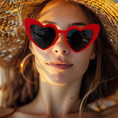 Women's Red Heart Shaped Sunglasses - Bachelorette Party Favor
