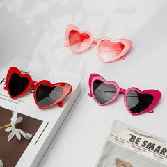 Women's Red Heart Shaped Sunglasses - Bachelorette Party Favor