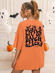HALLOWEEN Women's 'Just A Little Ray Of Pitch Black' Oversized Goth T-Shirt - Size M