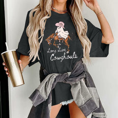 HALLOWEEN Women's 'Long Live Cowghouls' Western T-Shirt - Size M