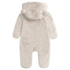 Baby's Unisex Hooded Fleece Bear Ears Snowsuit, 6-9 Months