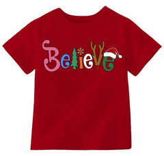 CHRISTMAS Unisex Kid's 'Believe' T-Shirt - Size 3T
