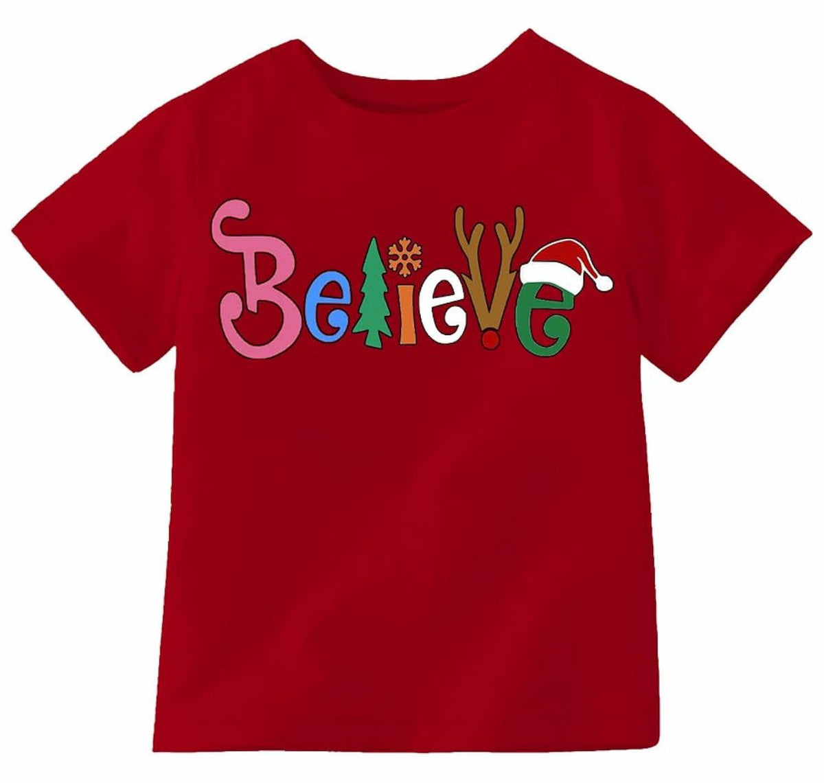 CHRISTMAS Unisex Kid's 'Believe' T-Shirt - Size 3T