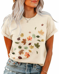 Women's Inber Crewneck Boho Wildflowers Graphic T-Shirt, Size S AUTUMN
