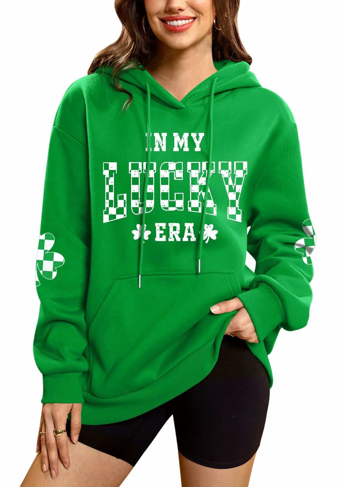 ST PADDY'S Women's 'In My Lucky Era' Oversized Hoodie - Size 2XL