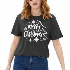 CHRISTMAS Women's 'Merry Christmas' Tree T-Shirt - Size M