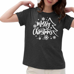 CHRISTMAS Women's 'Merry Christmas' Tree T-Shirt - Size M