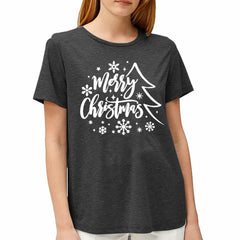 CHRISTMAS Women's 'Merry Christmas' Tree T-Shirt - Size M